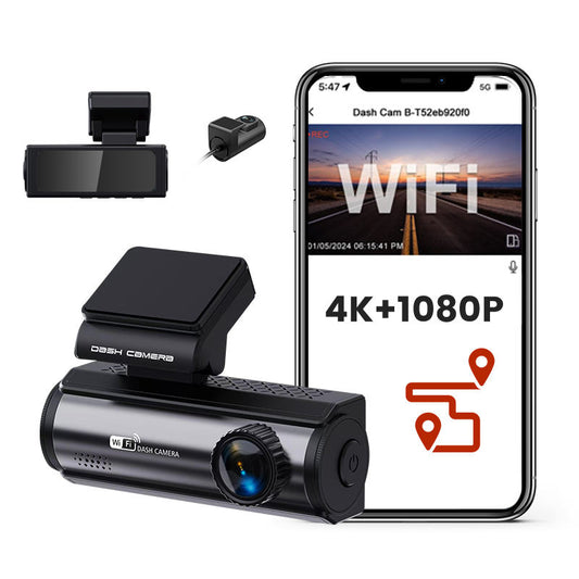 Mini Dash Cam With Front and Rear Wifi GPS FHD 2160P
