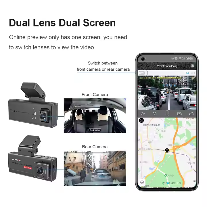 LS VISION 4K WiFi GPS Dual Lens Dash Cam